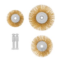 Набор щеток для дрели, 3 шт, 3 плоские, 50-63-75 мм, со шпильками, металлические Matrix (74490)