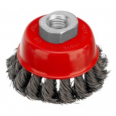 Щетка для УШМ, 65 мм, М14, чашка, крученая проволока 0.35 мм Matrix (74613)