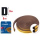 Уплотнитель резиновый самоклеящийся 6 м, D-профиль, размер 9 х 8 мм, коричневый ЗУБР Профессионал 40930-006_z01