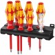 Набор отвёрток 7 пр. пробник подставка PZ 1-2 SL 2.5-3.5-4-5.5 Rack VDE серия 160 i/165 i/7 Wera WE-006148