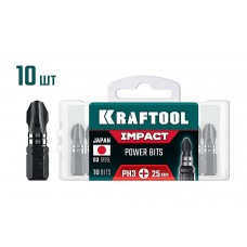 Ударные биты Impact PH 3, 25 мм, 10 шт KRAFTOOL 26191-3-25-S10