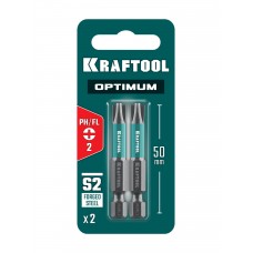 KRAFTOOL OPTIMUM PH/FL 2, 50 мм, 2 шт, биты (261221-2-50-2)