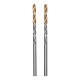 Сверло спиральное по металлу 3,2 x 65 мм, Р6М5, Golden Tip , 2шт. Denzel (718226)