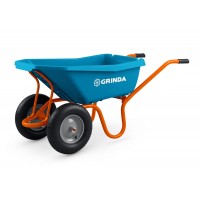 GRINDA GP-22, ударопрочный пластиковый кузов, 110 л, 220 кг, двухколесная, пневматические колеса, тачка садовая PROLine (422406)