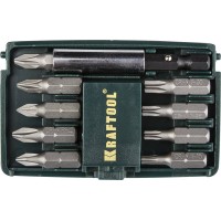 Набор бит Compact-10, с магнитным адаптером, 10 шт KRAFTOOL 26130-H10