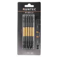 Бита ударная двусторонняя H6.35 110мм PH2/PH2 5 шт. RUNTEC RT-IBD110
