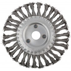 Корщетка дисковая прямая, посадочный диаметр 22,2 мм, стальная витая проволока 180 мм (39032)