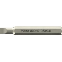 800/0 Micro Slotted Бита шлицевая, SL 0.50 x 3.0 x 30 мм, хвостовик шестигранный 5/32