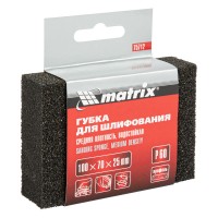 Губка для шлифования, 100 х 70 х 25 мм, средняя плотность, P 60 Matrix (75712)