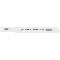 Полотна для лобзика U-хвост., Bi-Metal, по металлу 0.5-1.5 мм, шаг зуба 1.1 мм, раб. длина 50 мм, 2 шт U118GF Professional STAYER 15999-1.1