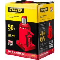 Домкрат бутылочный гидравлический 50 т, 300 - 480 мм RED FORCE Professional STAYER 43160-50