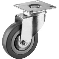 Колесо поворотное d 75 мм, г/п 50 кг, резина/полипропилен ЗУБР 30956-75-S