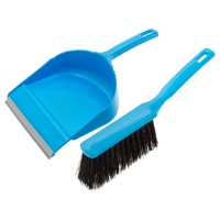 Набор: совок с кромкой 330 x 225 мм и щетка-сметка 285 мм, голубой, Home Palisad (933105)