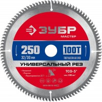 Диск пильный по алюминию 250 x 32/30 мм, 100Т ЗУБР Универсальный рез 36916-250-32-100_z01