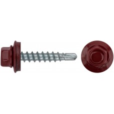 Шурупы кровельные со сверлом 4.8 х 28 красный , RAL 3011 250 шт.(фасовка) (23511-4)