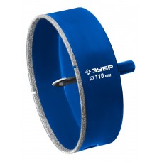 Коронка алмазная АГК, d 110 мм, центр. сверло, трехгранный хвост, Р60 ЗУБР Профессионал 29850-110