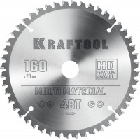 Пильный диск по алюминию Multi Material, 160 х 20 мм, 48Т KRAFTOOL 36953-160-20