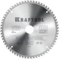 Пильный диск по алюминию Multi Material, 210 х 30 мм, 64Т KRAFTOOL 36953-210-30