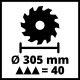 Пила торц. с площ Einhell TC-MS 3017 T, 2000Вт,305х30мм,пропил 170х85мм,сверху 50мм (4300347)