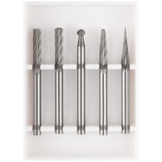 Шарошки карбидные Профи, штифт 3 мм (мини), набор 5 шт. (36601)