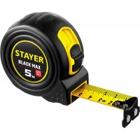 Рулетка с двумя фиксаторами BlackMax 5 м х 25 мм Professional STAYER 3410-05-25