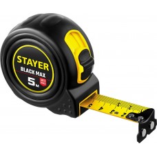 Рулетка с двумя фиксаторами BlackMax 5 м х 25 мм Professional STAYER 3410-05-25