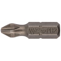 Биты WP, сталь S2, с насечкой, Профи, 25 мм PH2, 20 шт. (57562)