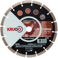 Диск алмазный сегментированный (кирпич, бетон, гранит) 230 x 2.6 x 22.23 x 10mm KRUGO (RSA09A)