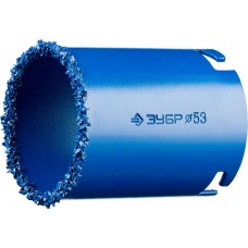 Коронка кольцевая 53 мм, L 55 мм, карбид вольфрама ЗУБР Профессионал 33350-53_z01