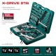 Набор инструмента универсальный 216 предм., (1/2+3/8+1/4) X Drive KRAFTOOL 27888-H216