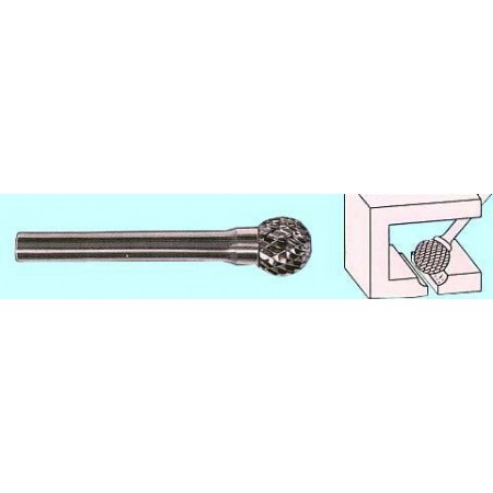 Борфреза тв.спл. сферич.d 2,5х2,5х3х30 Х-образн.насечка (D2.5 2.5Х03) CNIC