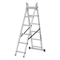 Лестница, 2 х 6 ступеней, алюминиевая, двухсекционная, Сибртех (97906)