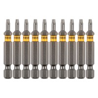 Бита TX 10х50, сталь S2, шестигранный профиль, 10 шт. Е 6,3 Denzel (11667)