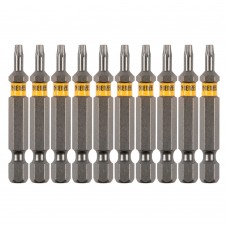 Бита TX 10х50, сталь S2, шестигранный профиль, 10 шт. Е 6,3 Denzel (11667)