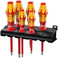 Набор диэлектрических отвёрток 6 пр. подставка PH 1-2 SL 2.5-3.5-4-5.5 Rack VDE серия 160 i/6 Wera WE-006145