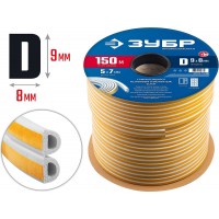 Уплотнитель резиновый самоклеящийся D-профиль 150 м размер 9?8 мм белый ЗУБР Профессионал 40920-150_z01