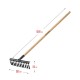 Садовые грабли GS-12 WOOD, 385 х 95 х 1300 мм, 12 витых зубцов, углеродистая сталь, антикор. покрытие, черенок дерев. высш. сорт GRINDA 39581-12