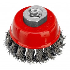 Щетка для УШМ, 65 мм, М14, чашка, крученая проволока 0.5 мм Matrix (74620)