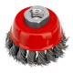 Щетка для УШМ, 65 мм, М14, чашка, крученая проволока 0.5 мм Matrix (74620)