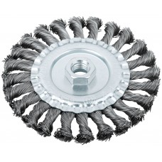 Корщетка-колесо, гайка М14, стальная витая проволока 125 мм (39123)