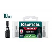 Ударные биты Impact TX 20, 25 мм, 10 шт KRAFTOOL 26195-20-25-S10