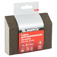 Губка для шлифования, 120 х 90 х 25 мм, трапеция, мягкая, P 80 Matrix (75729)