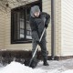Лопата для уборки снега, полипропилен, 405х410х1470 мм, деревянный черенок (61688)