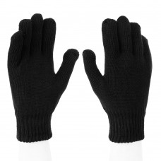 Перчатки трикотажные, акрил, двойные, черный, двойная манжета Сибртех (68681)