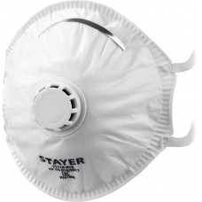 Полумаска фильтрующая коническая с клапаном выдоха KV-99 STAYER класс защиты FFP3 11110-3_z01  