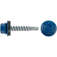 Шурупы кровельные со сверлом 4.8 х 28 синий 100шт , RAL 5005 Фасовка (23513-0)