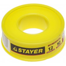 ФУМ лента 0,075 мм х 12 мм х 10 м, плотность 0,40 г/см3 STAYER 12360-12-040