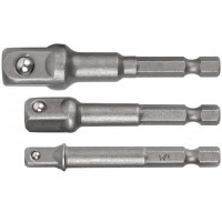 Адаптеры под головки с хвостовика U-типа под биты, набор 3 шт., CrV сталь (57953)