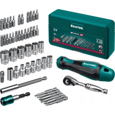 Набор бит и головок с битодержателем и трещоткой X-Drive-49, 49 шт KRAFTOOL 25816