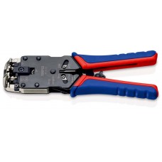 Пресс-клещи для штекеров RJ, 3 гнезда, RJ 10 (4-pin), RJ 11/12 (6-pin), RJ 45 (8-pin), 200 мм, SB (KN-975112SB)